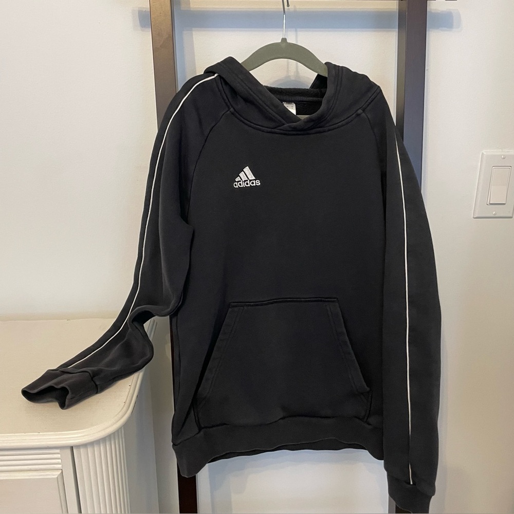 Kids Black adidas hoodie in youth/kids medium. EUC.